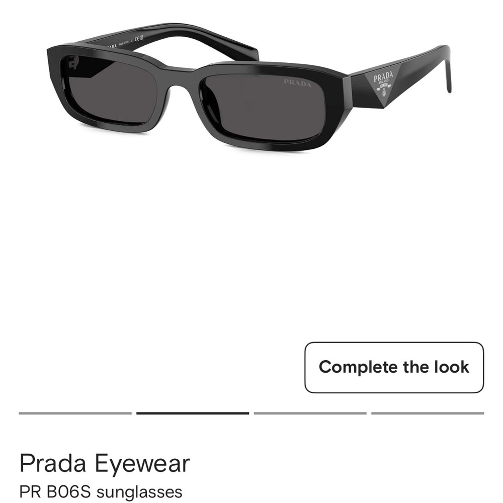Prada Rectangular Black Designer Sunglasses